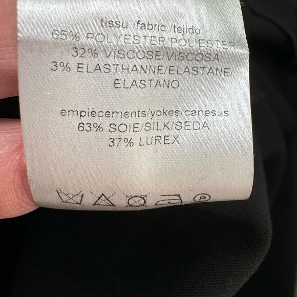 Sandro Black Embellished Evening Dress Bodycon Gold Accent Sleeveless Size 8 - Picture 6 of 8